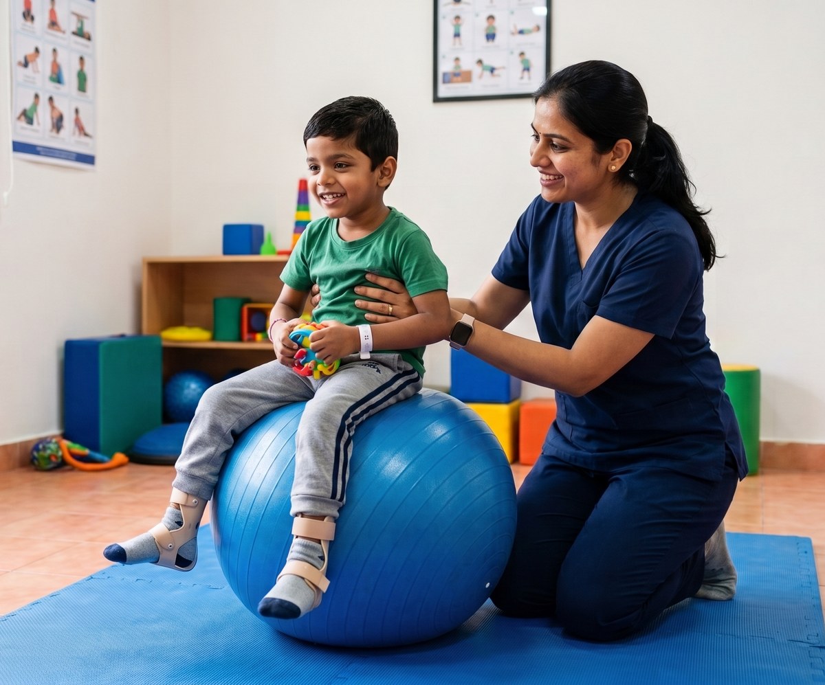 Pediatric physiotherapy session